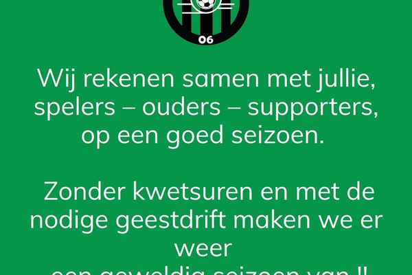 Bericht voor het volgende seizoen