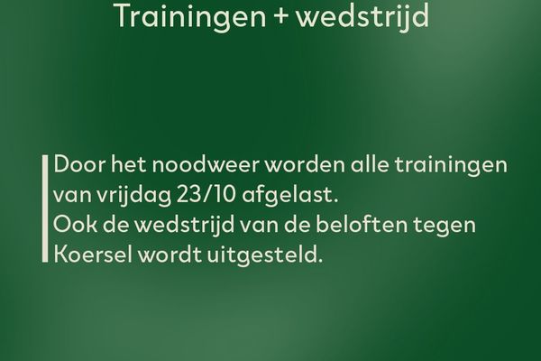 Training afgelast